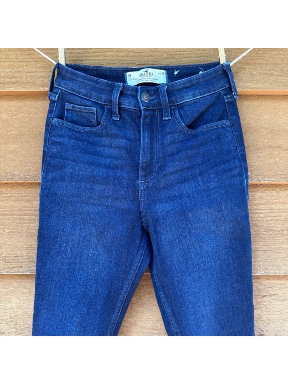 Hollister Curvy High-Rise Super Skinny Jeans W25R Dark Wash Denim Womens - Picture 4 of 12